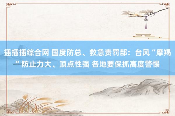插插插综合网 国度防总、救急责罚部：台风“摩羯”防止力大、顶点性强 各地要保抓高度警惕
